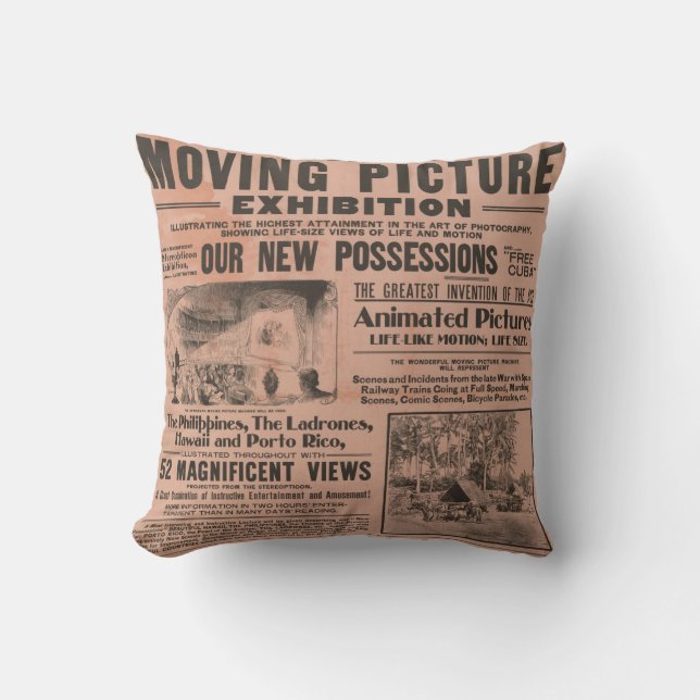 Coussin vintage de journal de "cinéma" (Recto)
