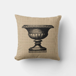 Coussin vintage de pots de fleurs