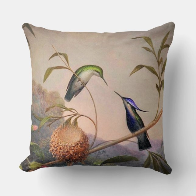 Coussin vintage d'image d'oiseau (Recto)