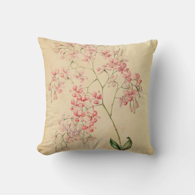 Coussin vintage d'orchidée (Recto)