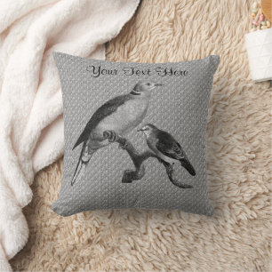 Coussin Vintage Doves Oiseaux Art Personnalisé