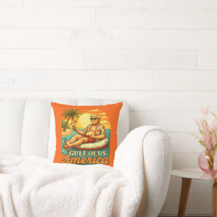 Coussin Vintage drôle Trump Amérique du Golfe 2025