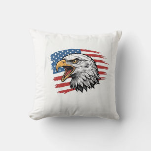 Coussin Vintage Eagle Drapeau Patriote Vector Design de T-