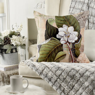 Coussin Vintage élégant Magnolia Sud Chic