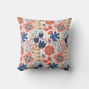 Coussin Vintage floral clair : style scandinave.