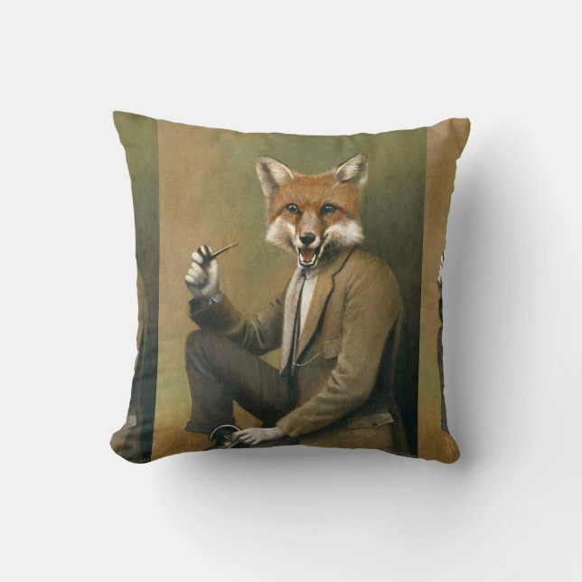 Coussin Vintage Fox En Costume Jeu (Recto)