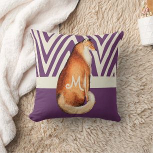 Coussin VINTAGE Fox Monogramme violet
