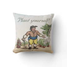 Vintage Gardener's Funny Cushion