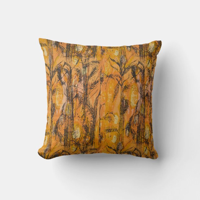 Coussin Vintage Golden Harvest Textile Motif (Recto)