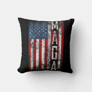 Coussin Vintage Grunge MAGA American Fun Drapeau Amusant C