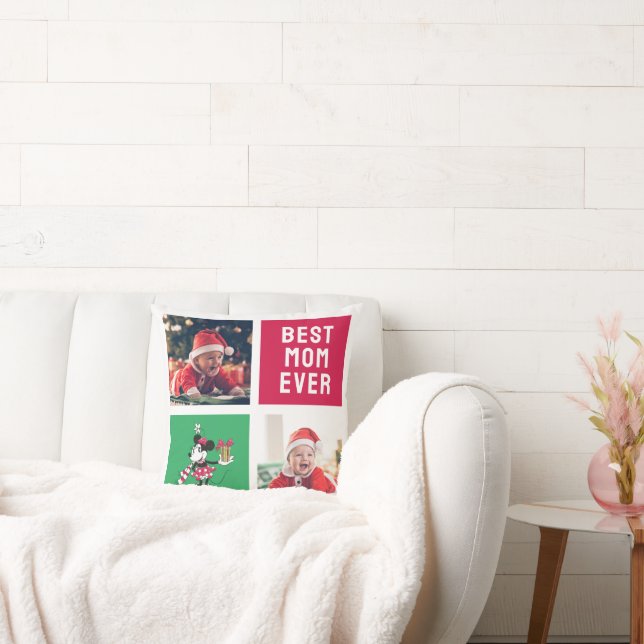 Coussin Vintage Holiday Minnie | Meilleure maman jamais (Canapé)