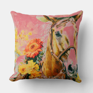 Coussin vintage horse wearing cowboy hat