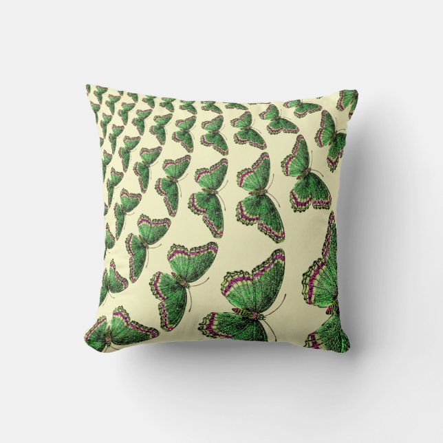 Coussin Vintage Insectes Entomologie Papillons Motif (Recto)