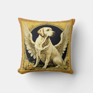 Coussin Vintage jaune Labrador Angel