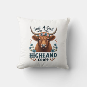 Coussin Vintage Juste Une Fille Qui Aime Les Vaches Highla