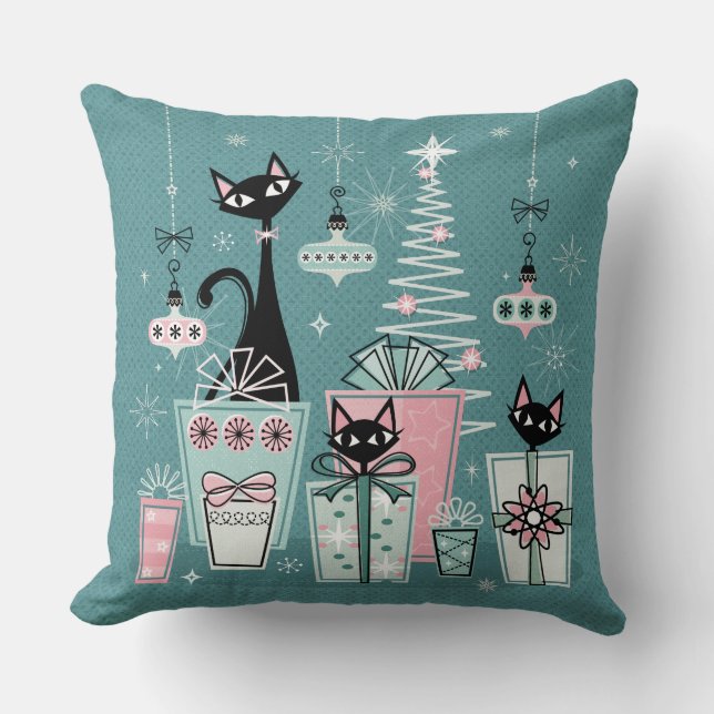 Coussin Vintage Kitty Christmas II ©studioxine (Recto)