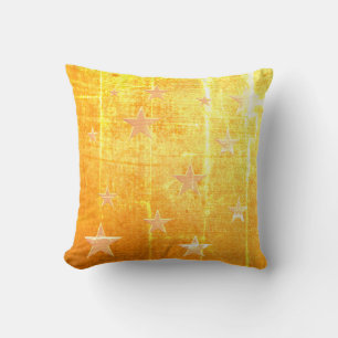 Coussin Vintage look or utilisé, avec étoiles