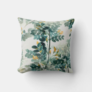 Coussin Vintage Mer Green Foliage Feuilles Élégant Motif
