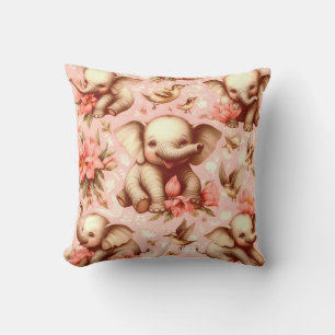 Coussin Vintage mignonne bébé éléphant Motif