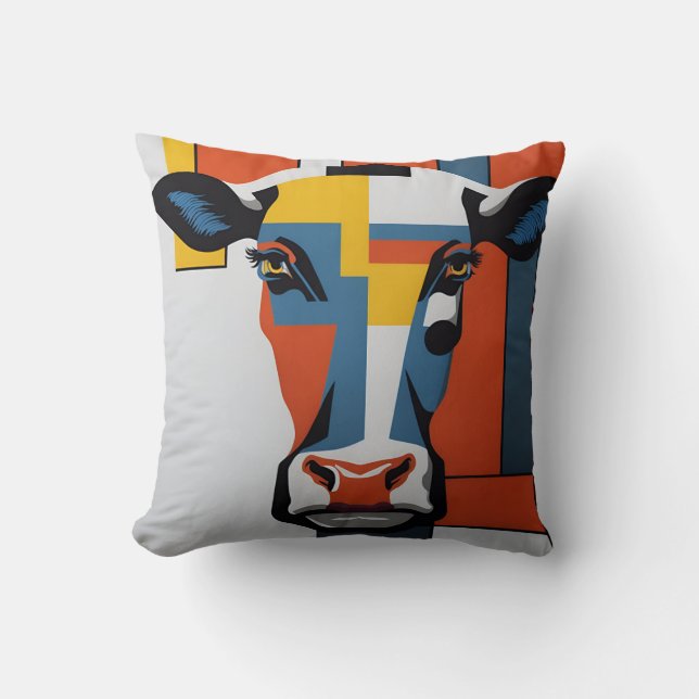 Coussin vintage mondrian animal cow 2 (Recto)