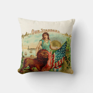 Coussin Vintage Notre Étiquette de boîte à cigares standar