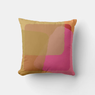 Coussin Vintage or beige rose orange Abstrait