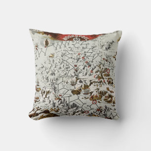 Coussin Vintage Pôle Nord Ancien Monde Carte Antique