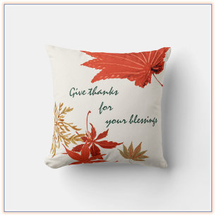Coussin Vintage Remerciez Orange et Or