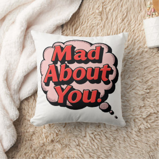 Coussin Vintage Retro Comic Pop Art "Mad About You" Though