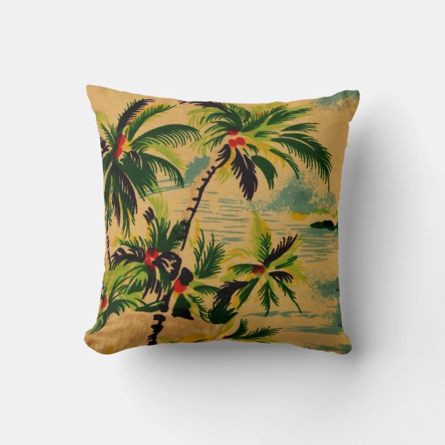 Coussin Vintage rétro hawaïen (Recto)