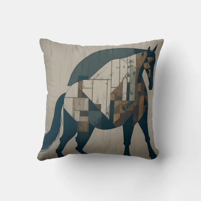 Coussin vintage retro horse (Verso)