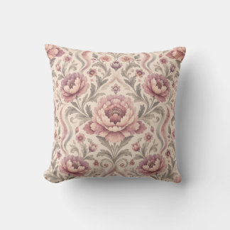 Coussin Vintage Rétro Pivoine Florale Sans Couture Aquarel