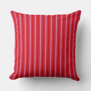 Coussin Vintage Retro rouge et rose Tickching rayé