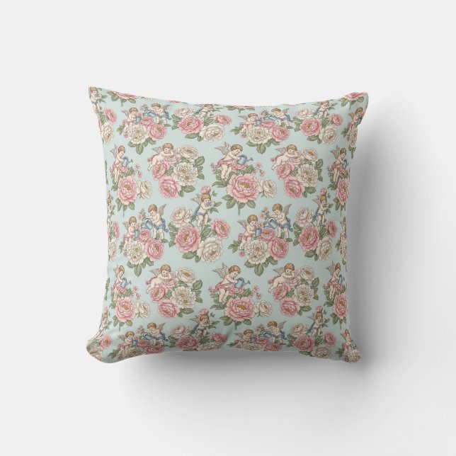 Coussin Vintage Rococo Revival Rose Garden Romantic  (Recto)