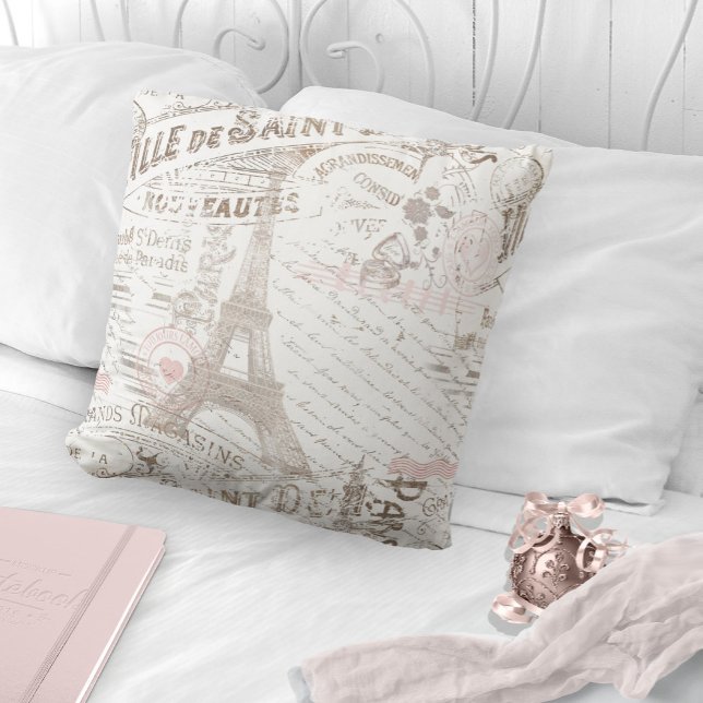 Coussin Vintage Romance Collage rose ID226 (Créateur téléchargé)