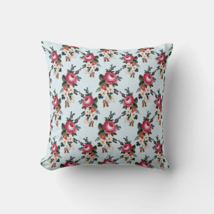 Coussin Vintage rose Roses Motif réversible