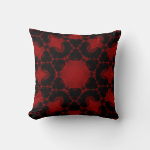 Coussin vintage rouge, Tapisserie noire