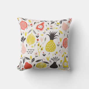 Coussin vintage seamless pattern with fruits, flowers and