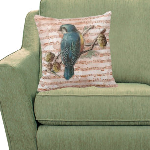 Coussin Vintage Songbird sur Sheet Music