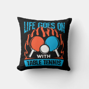 Coussin Vintage Vie Se Poursuit Avec Ping-Pong De Table