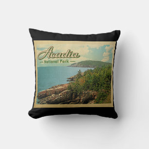 Coussin Vintage voyage de parc national d'Acadia