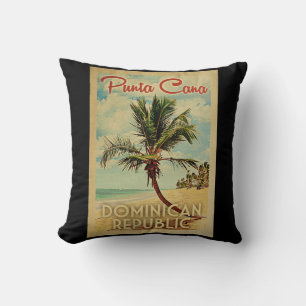 Coussin Vintage voyage de Punta Cana République Dominicain