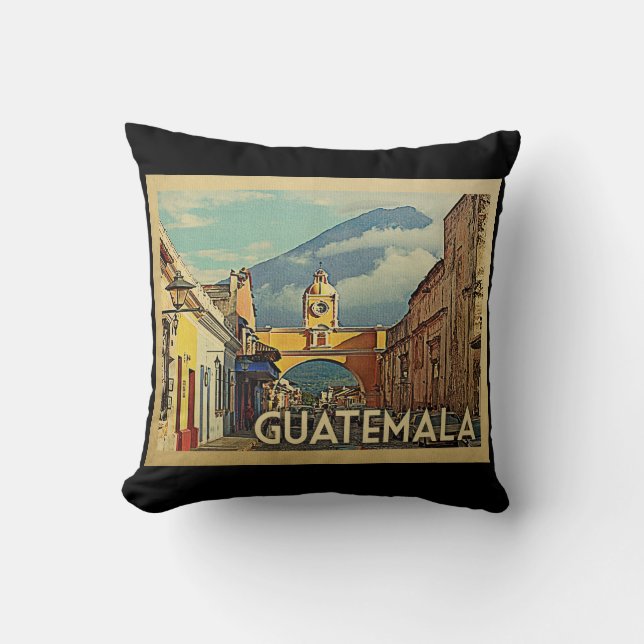 Coussin Vintage voyage du Guatemala (Recto)
