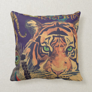 Coussin Vintage voyage en Inde