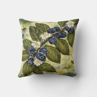 Coussin Vintage Watercolor Blueberry Botanical Pillowcase