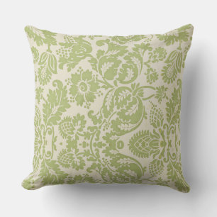 Coussin Vintage William Morris motif floral Lumière verte