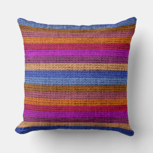 Coussin Vintages bandes Burlap Linen Rustique Jute #2