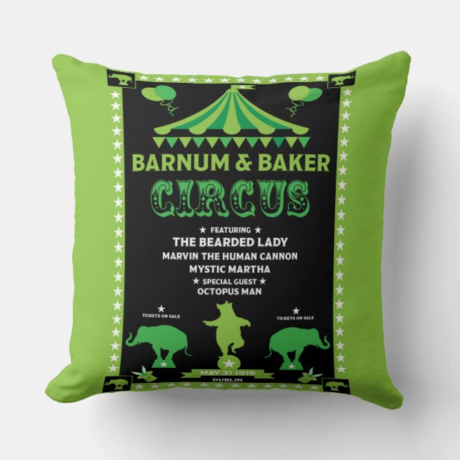 Coussin Vintages originaux inspirés Cirque (Recto)