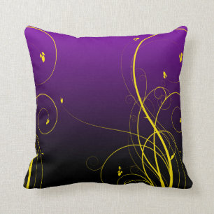 Coussin Violet avec parfum fleuri jaune Jouer l'oreiller