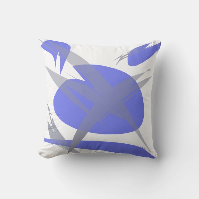 Coussin violet blanc et gris Abstrait (Recto)